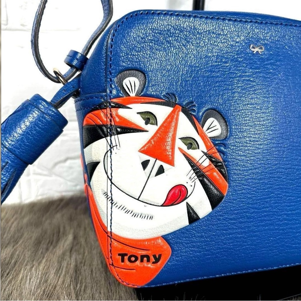 Anya Hindmarch Blue Shoulder Bag with Tassel and Charm - Picture 7 of 11